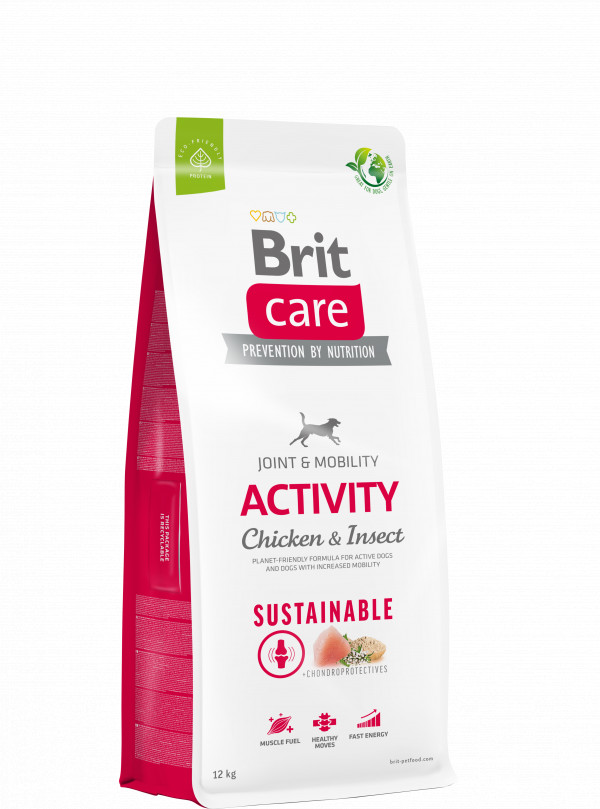 Brit-Care-Dog-Sustainable-activity-chicken-Insect Brit Care Sustainable Activity Chicken&Insect sausas maistas šunims su vištiena vabzdžiais