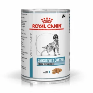 „Royal Canin” Sensitivity Control konservai šunims antiena su ryžiais.