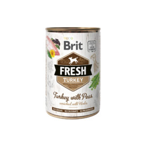 Brit Fresh Turkey&Peas - konservai šunims su kalakutiena ir žirniais