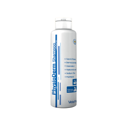 PhysioDerm Shampoo subalansuotas pH ir „Ecocert“ sertifikuota švelnaus poveikio šampūno formulė.